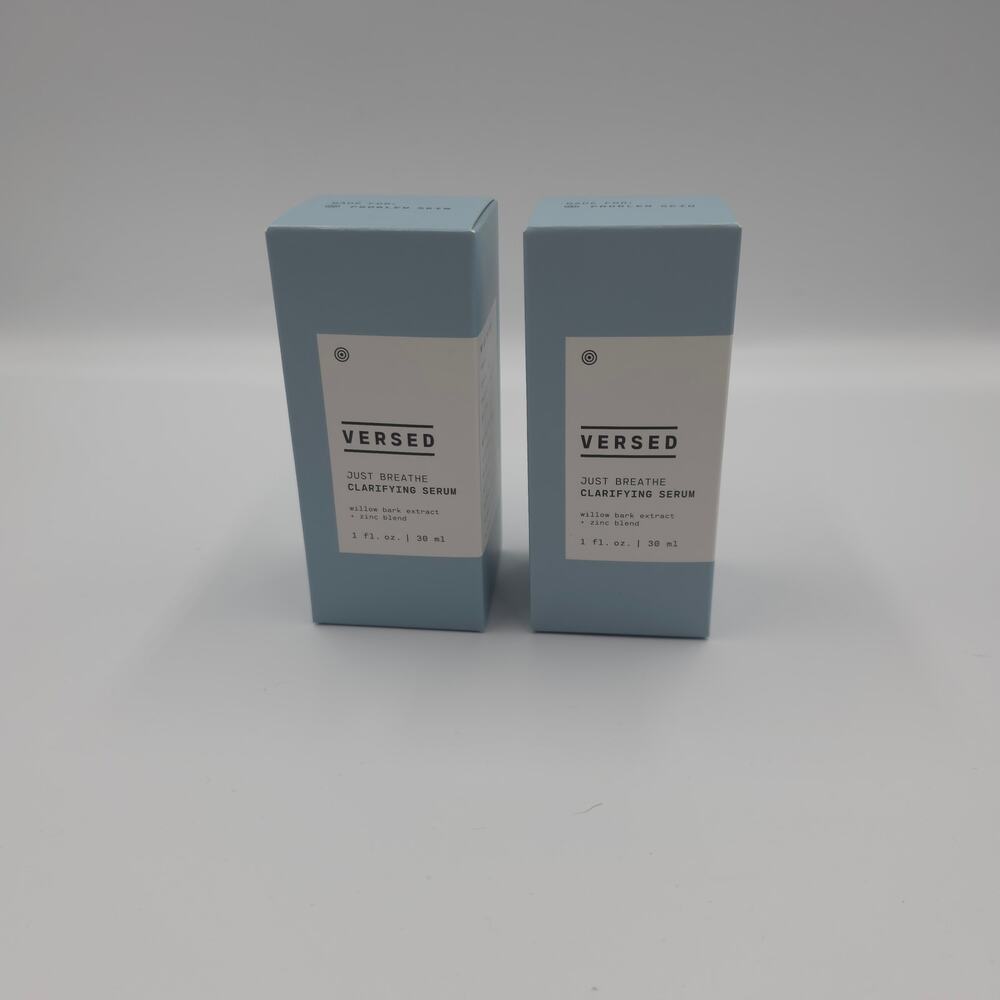 Versed Lot of Two Just Breathe Clarifying Serum Willow Bark & Zinc 1 fl oz NIB